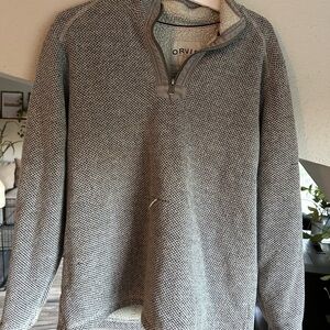 Orvis Men's Zip Up Sweater in Gray